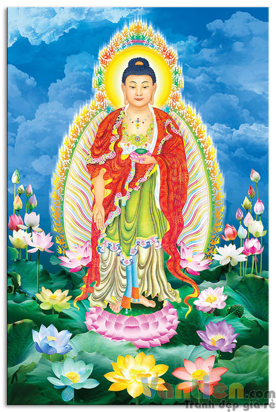 tranh Phật Vàng A Di Đà kèm khung 35 | Lazada.vn