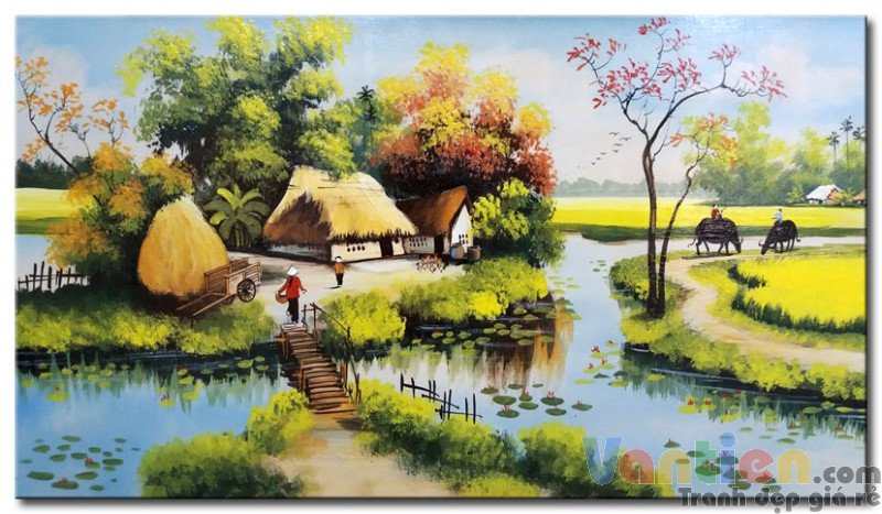 20 Mẫu Tranh Tường Phong Cảnh Đồng Quê Đẹp Nao Lòng