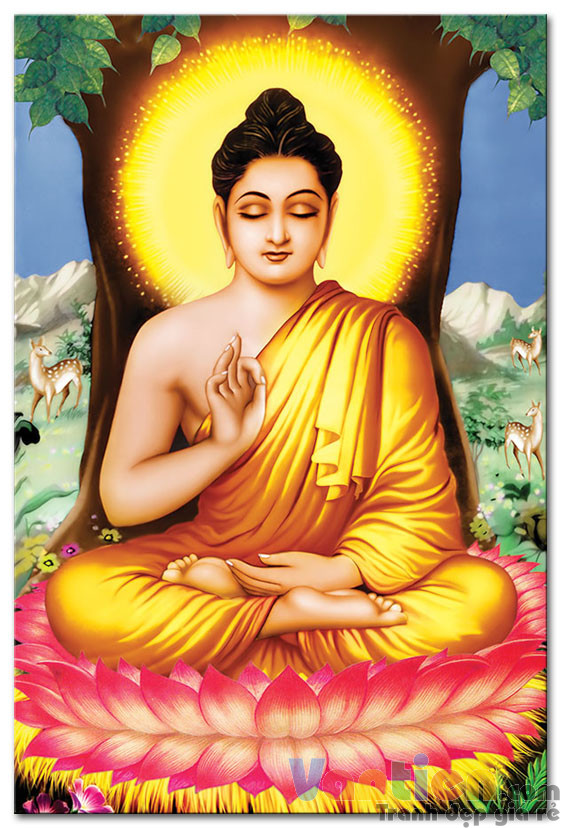 Đức Phật Thích Ca M1669 - Tranh Sơn Dầu Phong Thủy Đẹp