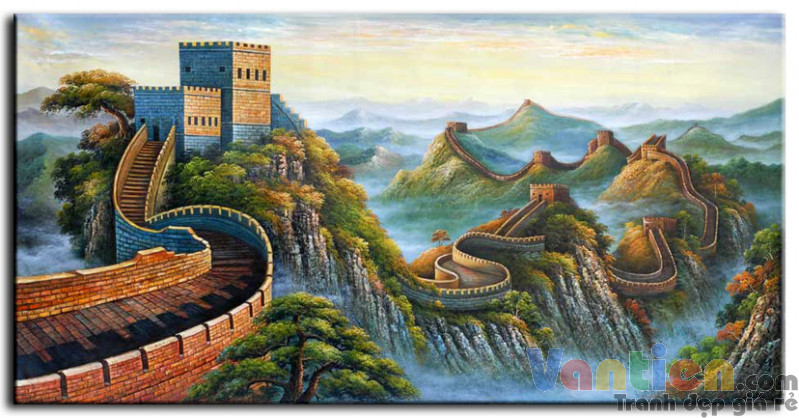 Xịn sò tranh vạn lý trường thành trang trí ý nghĩa hút lộc tài vượng khí  chúc vạn thọ vô cương