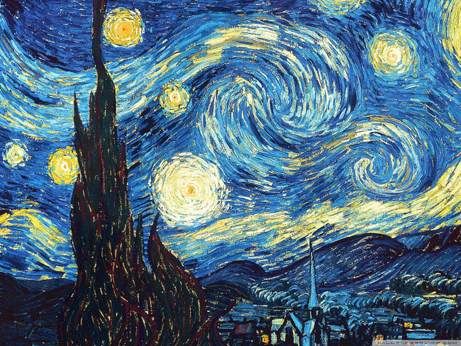 Nét vẽ khỏe khoắn trong Đêm đầy sao - họa sĩ Vincent Vangogh